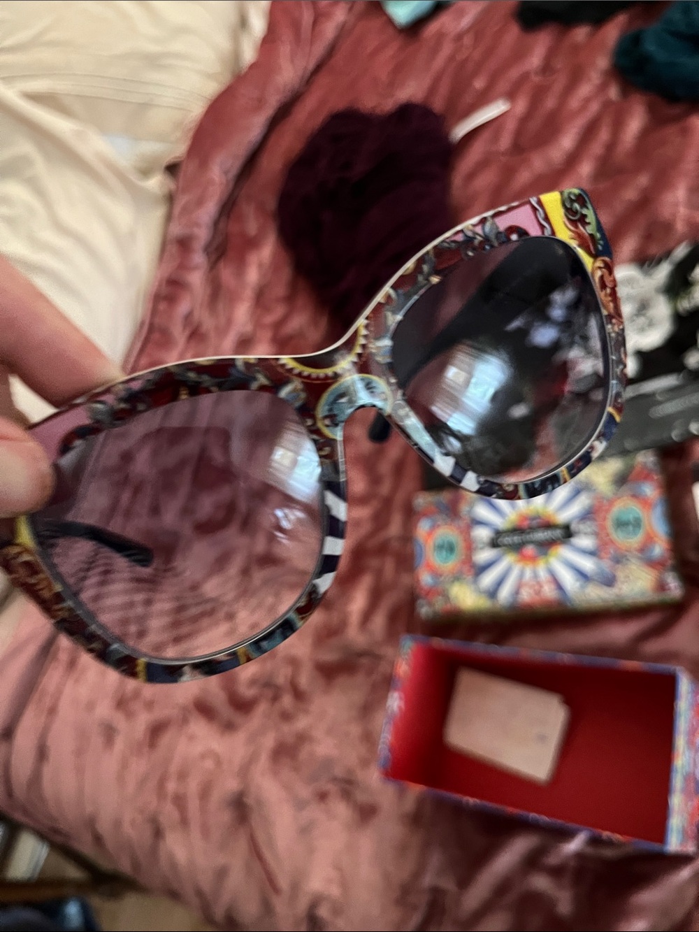 Dolce & Gabbana Multicolor Floral Frame Women's Sunglasses - Picture 4 of 5